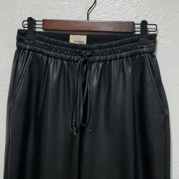 Wilfred Free Faux Leather High Rise Pants with Elastic Waist Size S - Picture 2 of 10